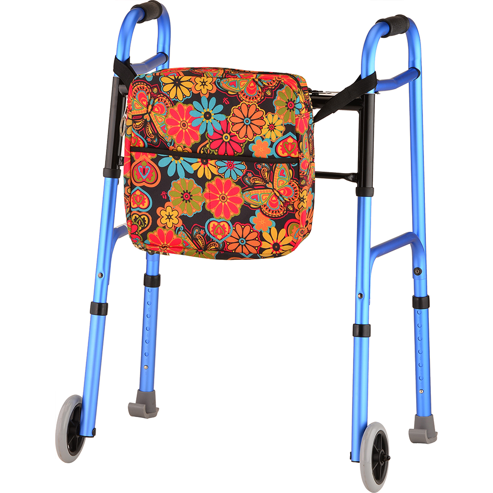 Mobility Bag - Boho Blossoms on Folding Walker